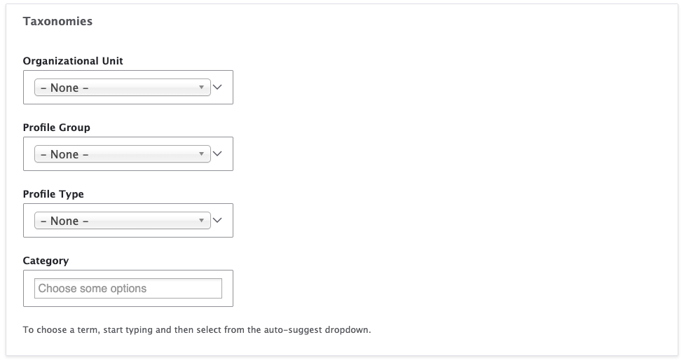 Profile taxonomies