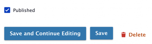Screenshot of Published checkbox